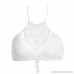 Amybria Women's Crochet Knit Crop Top Halter Bra Bralette Bikini Black White B010LG4ZTE